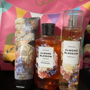BATH & BODY WORKS 3-Piece Set "Almond Blossom " Lotion Mist + Shower Gel FRESH!